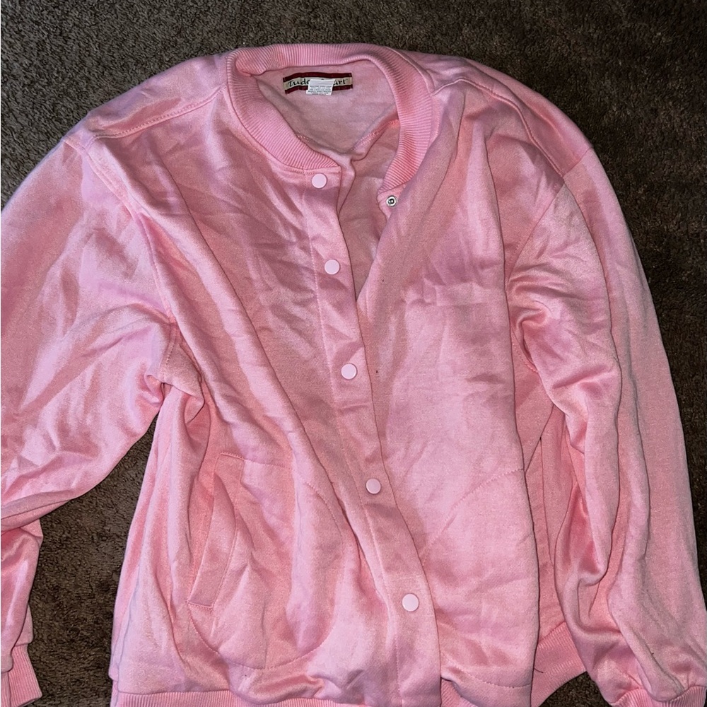 Tudor Pink Fabric Detail cardigan sweatshirt xl